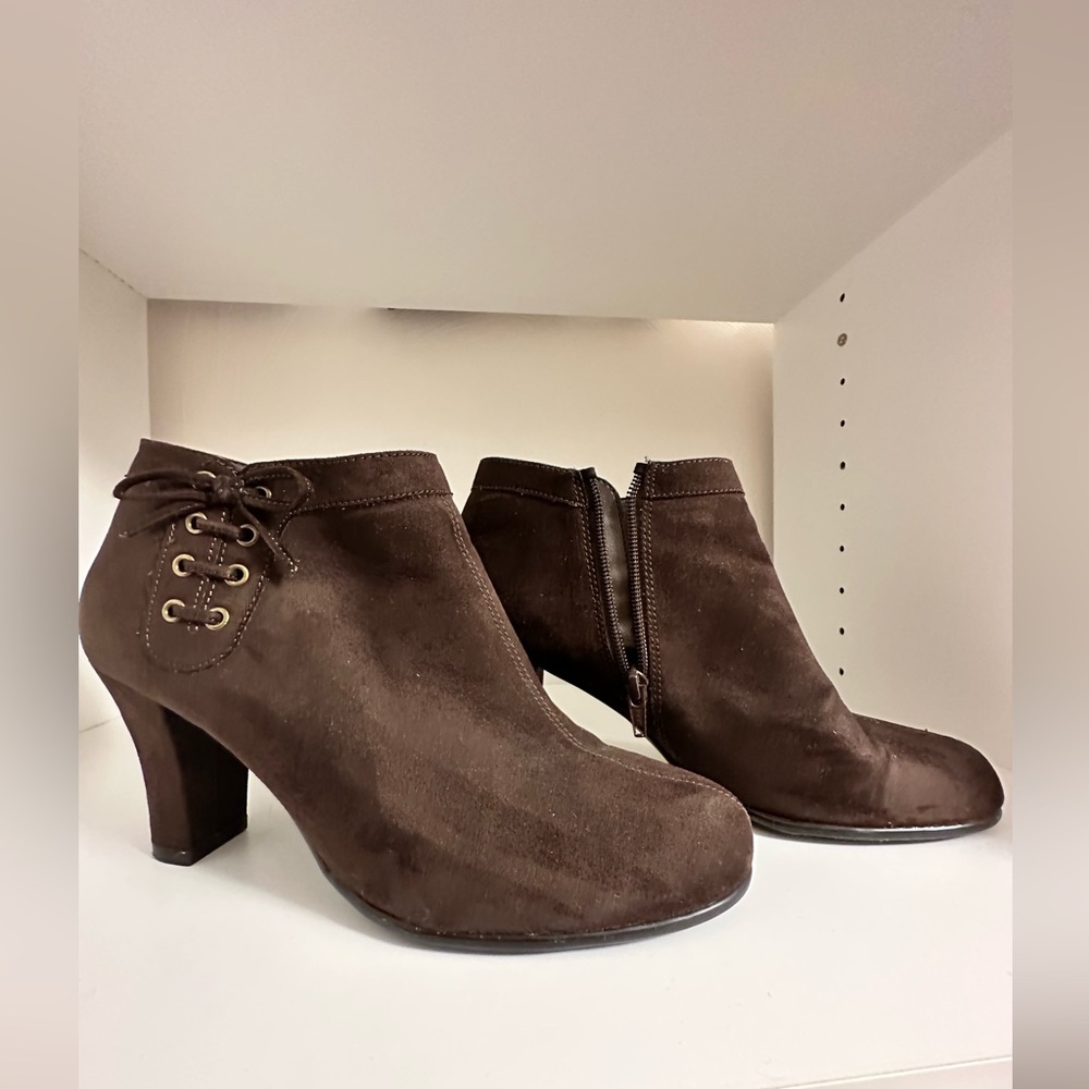 Brown Suede Ankle Booties